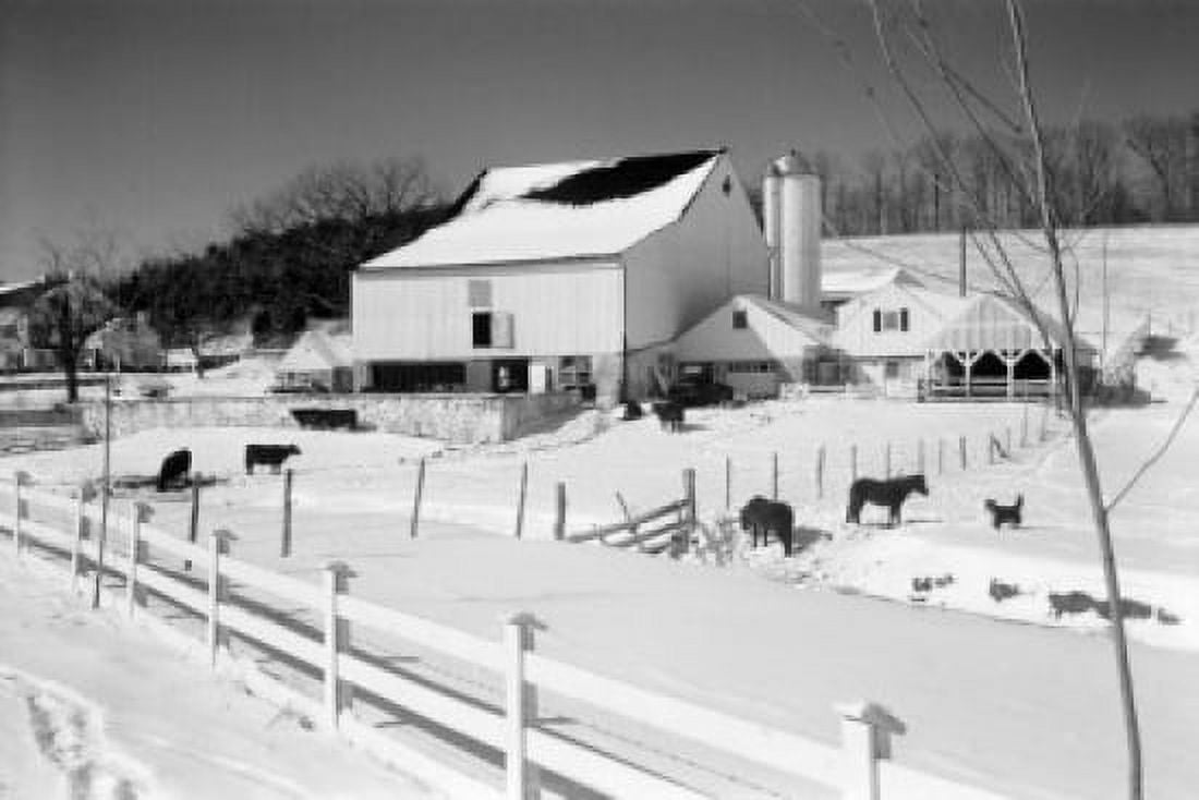 USA Pennsylvania farm in winter Canvas Art - (18 x 24)