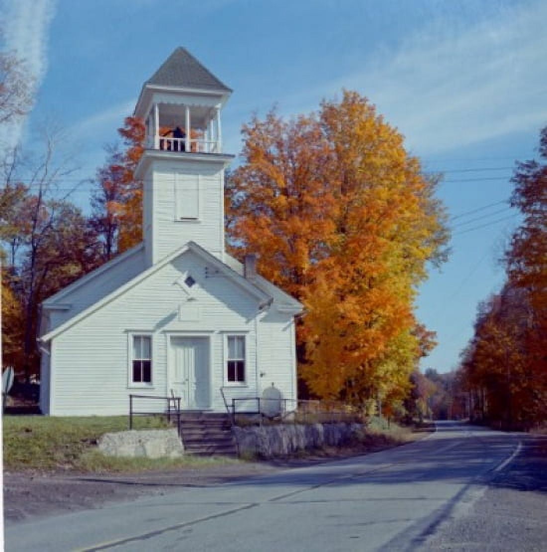 USA Pennsylvania route 590 near Scranton Protestant church Canvas Art - (18 x 24)
