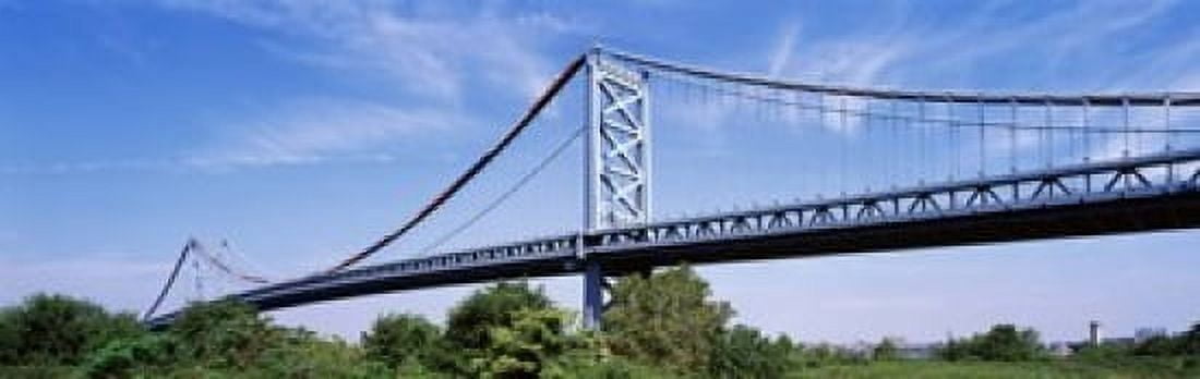 USA Philadelphia Pennsylvania Benjamin Franklin Bridge over the Delaware River Canvas Art - Panoramic Images (18 x 6)