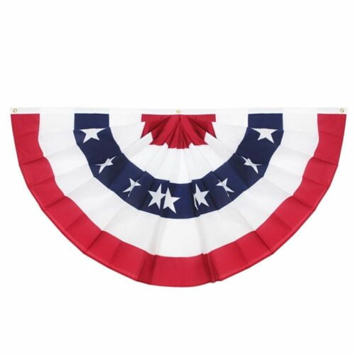 USA Pleated Fan Flag 1.5x3 Feet American US Bunting Flags Half Fan Banner 18x36