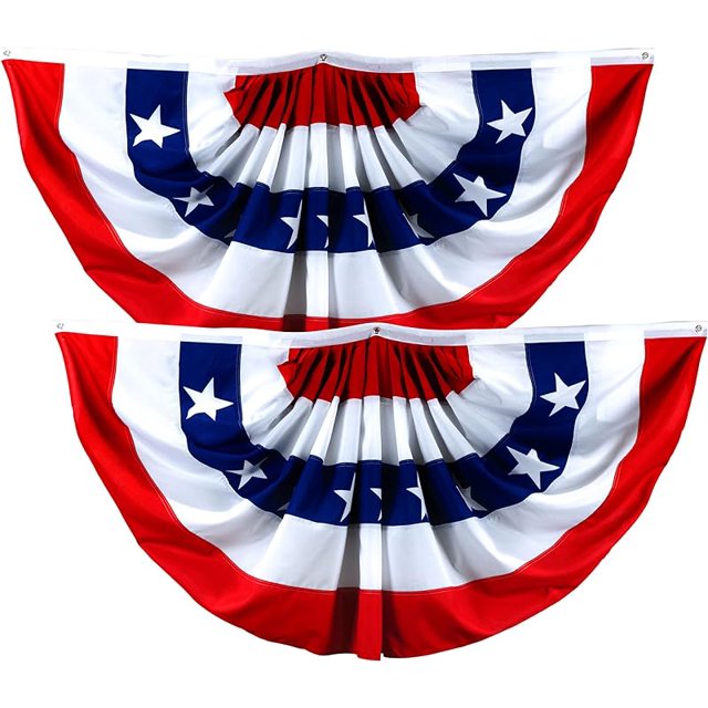 Usa Pleated Fan Flag 15x3 Feet American Usa Bunting Decoration Flags Printed 150d Patriotic 4387