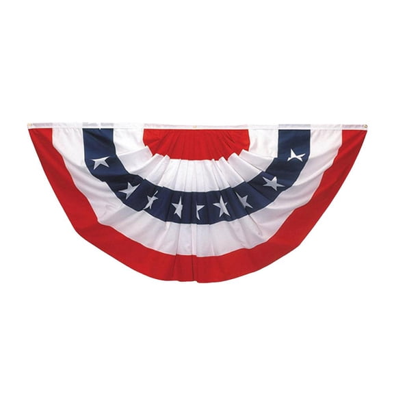 USA Pleated Fan Flag 17762026, 3 X 6 Feet American US Bunting Patriotic Half Fan Banner Flag Decoration, Memorial Day 4th of July Independence Day Fourth July Outdoor Decor