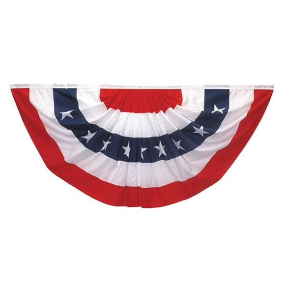 USA Pleated Fan Flag 17762026, 3 X 6 Feet American US Bunting Patriotic Half Fan Banner Flag Decoration, Memorial Day 4th of July Independence Day Fourth July Outdoor Decor