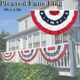 thumbnail image 1 of USA Pleated Fan Flag Polyester Half Fan Banner Decoration Independence Day Fourth July Outdoor Decor Memorial Day, 1 of 7