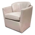 thumbnail image 1 of USA Premium Leather Transitional Leather Swivel Chair in Luxurious Off White, 1 of 5