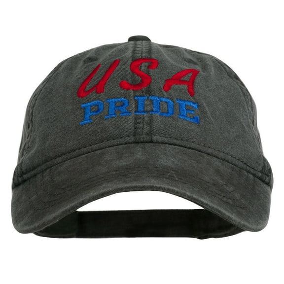 USA Pride Embroidered Washed Cap - Black OSFM
