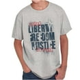 thumbnail image 1 of USA Pride Liberty Freedom and Justice Crewneck T Shirts Boy Girl Teen Brisco Brands M, 1 of 6