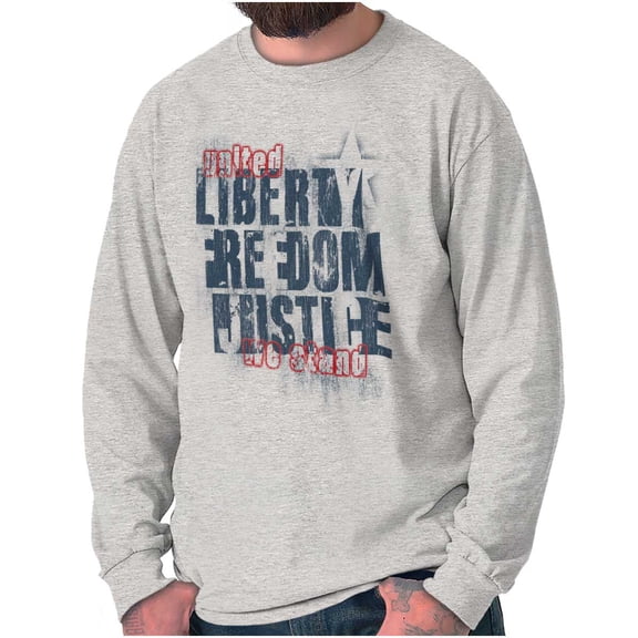 USA Pride Liberty Freedom and Justice Long Sleeve TShirt Men Women Brisco Brands S