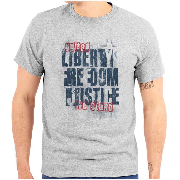 USA Pride Liberty Freedom and Justice Men's Graphic T Shirt Tees Brisco Brands M