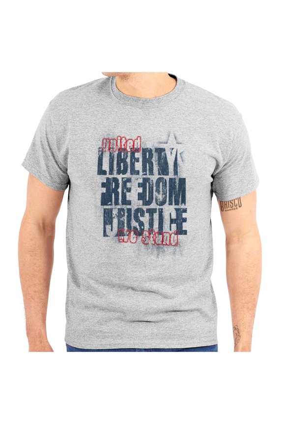 USA Pride Liberty Freedom and Justice Men's Graphic T Shirt Tees Brisco Brands M