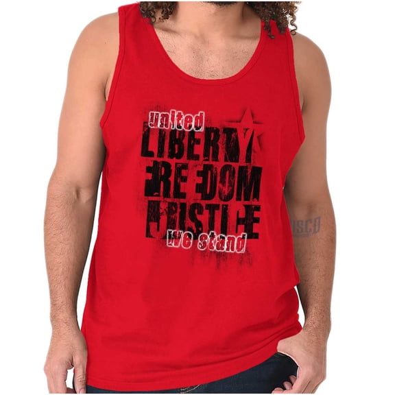 USA Pride Liberty Freedom and Justice Tank Top T Shirts Men Women Brisco Brands S