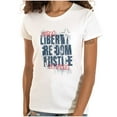 thumbnail image 1 of USA Pride Liberty Freedom and Justice Womens Fitted Plus Size Graphic Tee Brisco Brands 3X, 1 of 6