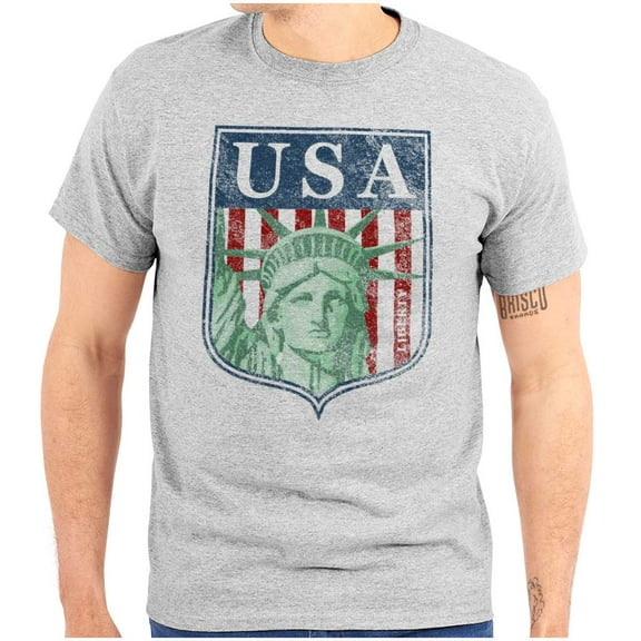 USA Pride Statue of Liberty Americana Plus Size Crewneck Graphic Tee Shirt Brisco Brands 3X
