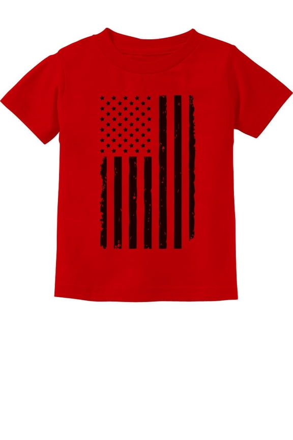 USA Pride Tstars Boys Unisex T-shirt - Bold Black Distressed Flag Print - Independence Day Celebratory Tee - Perfect Fourth of July Gift for Patriotic Kids - Toddler & Infant Apparel - 3T Red
