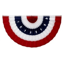 USA Printed Cotton Flag Bunting - Red/White/Stars/White/Red - 18" x 36"