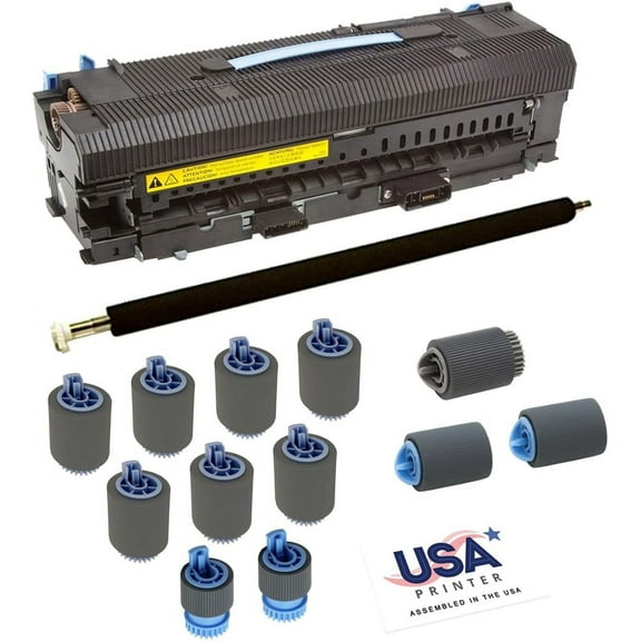 USA Printer C9152A-DMK-USA (C9152-67901) Deluxe Maintenance Kit for HP LaserJet 9000 9040 9050 M9040 includes RG5-5750 Fuser, RF5-3319 Transfer Roller, & Tray 1-4 Roller Kit (110V)