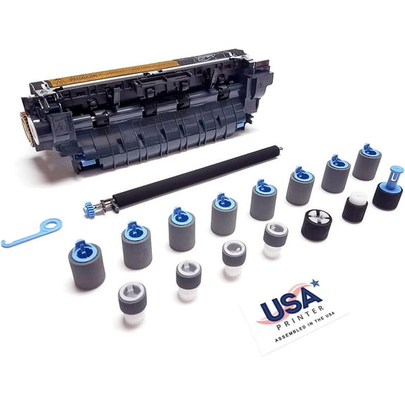 USA Printer CE731A-DMK-USA (CE731-67901 CE502-67909) Deluxe Maintenance Kit for HP LaserJet M4555 includes RM1-7395 Fuser, RM1-8491 Transfer Roller, & Tray 1-5 Roller Kit (110V)