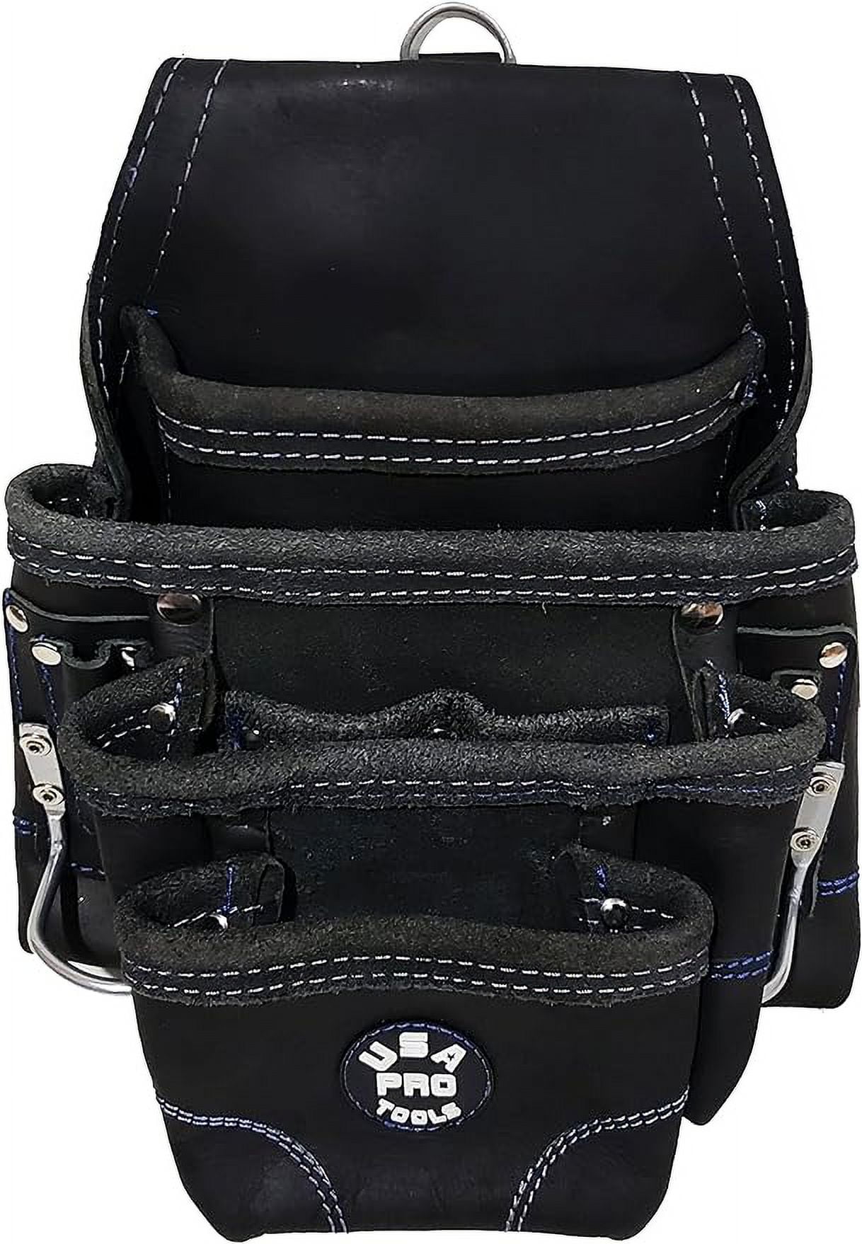 USA Pro Tools Carpenters Tool Pouch, 12 Pockets with 2 Hammer Holders