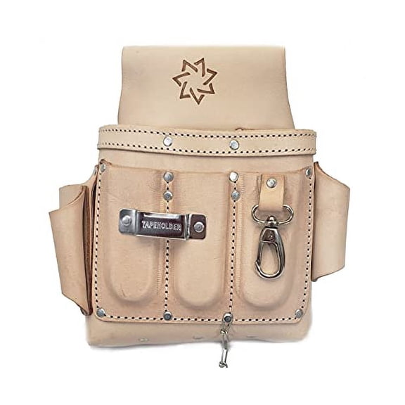 USA Pro Tools Electrician Tool Pouch, Electrical Tool Organizer, 6 Pockets with Tape Holder, Tape Chain and Snap Hook(EPW)