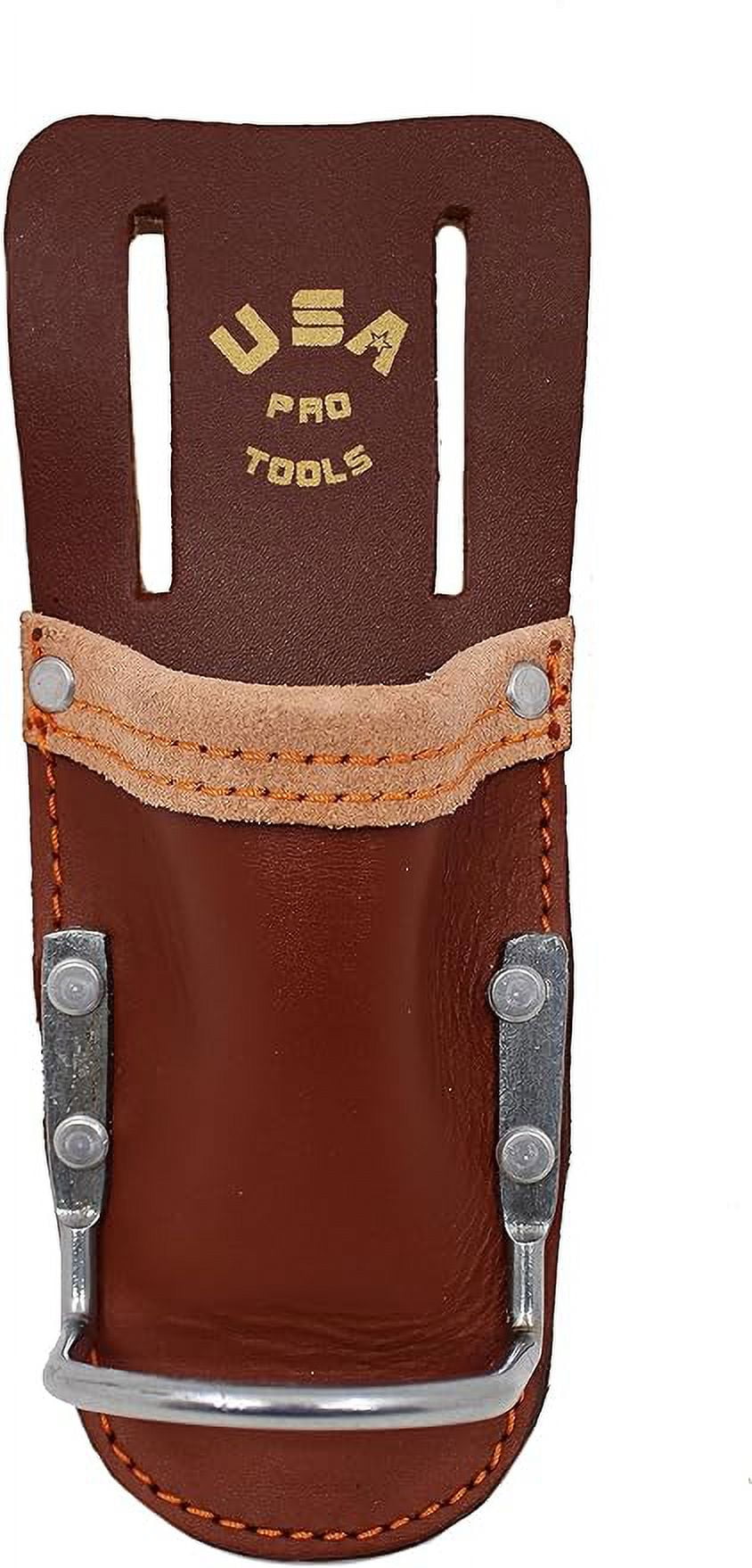 USA Pro Tools Leather Plier Holder and Hammer Holder Holder for Tool Belt, Steel Loop Hammer