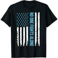 thumbnail image 1 of USA Prostate Cancer Awareness Light Blue Ribbon Survivor T-Shirt, 1 of 3