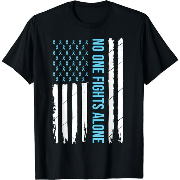 USA Prostate Cancer Awareness Light Blue Ribbon Survivor T-Shirt