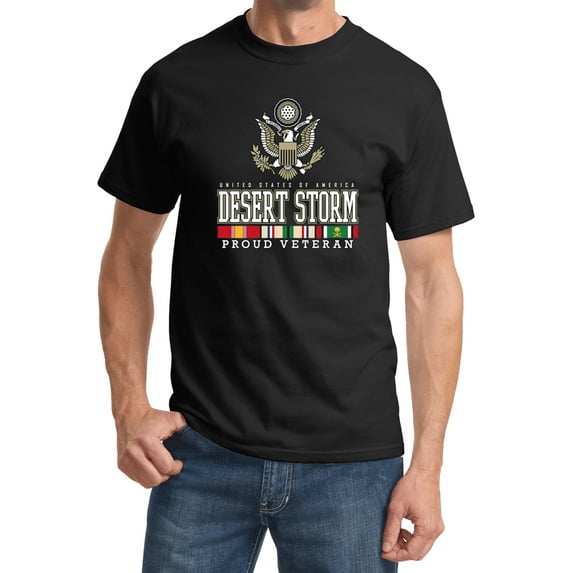 USA Proud Desert Storm Veteran Eagle T-shirt, 2XL Black