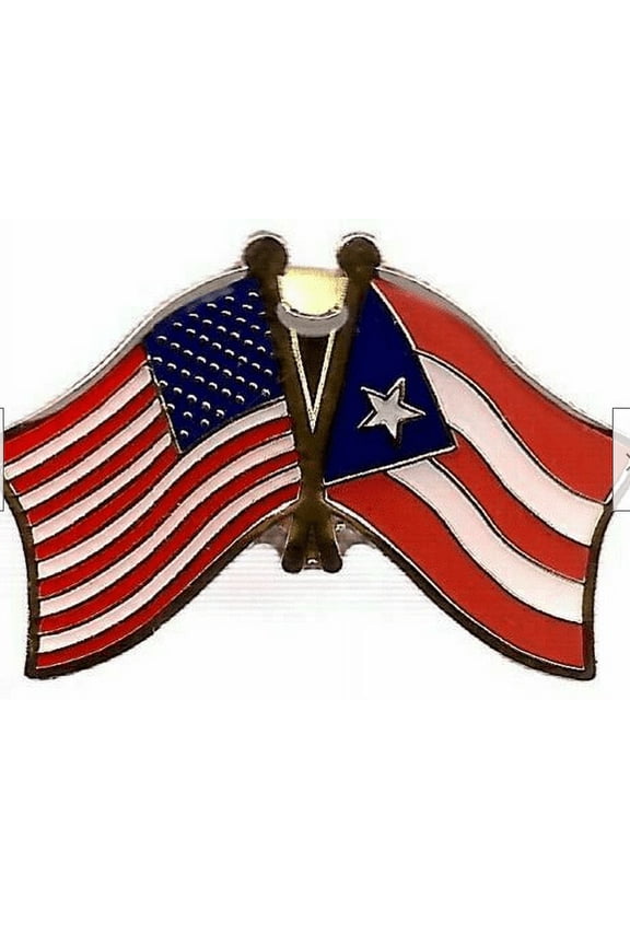 USA Puerto Rico Friendship Crossed Lapel Hat Pin Tie Tac FAST USA SHIPPING