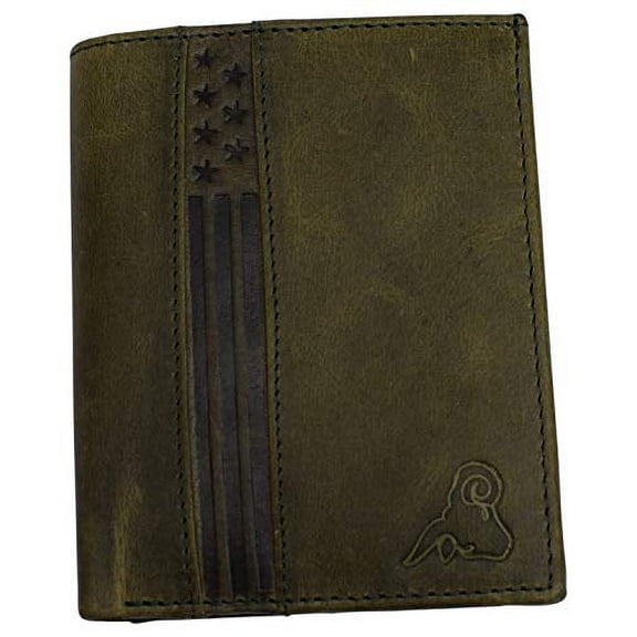 USA RFID Leather Slim Thin Bifold ID Money Wallet Oval Shape Badge Holder