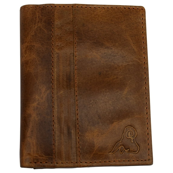 USA RFID Leather Slim Thin Bifold ID Money Wallet Oval Shape Badge Holder