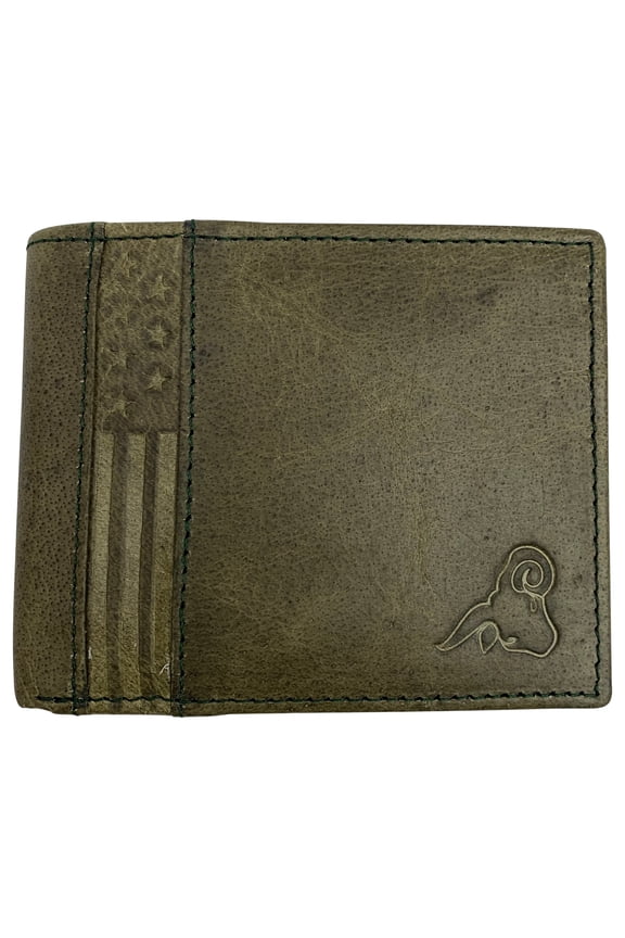 USA RFID Men's Bifold Wallets for Men Genuine Leather 2 ID Windows Billfold Wallet US Design