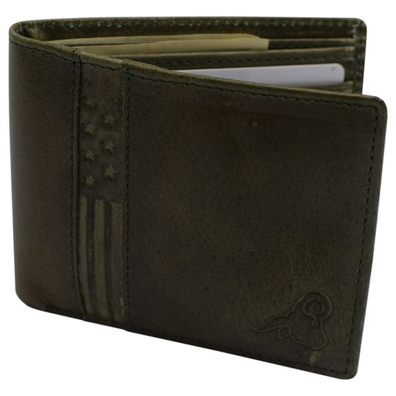 USA RFID Mens Wallet Slim Passcase Bifold with ID Window & Gift Box US Design