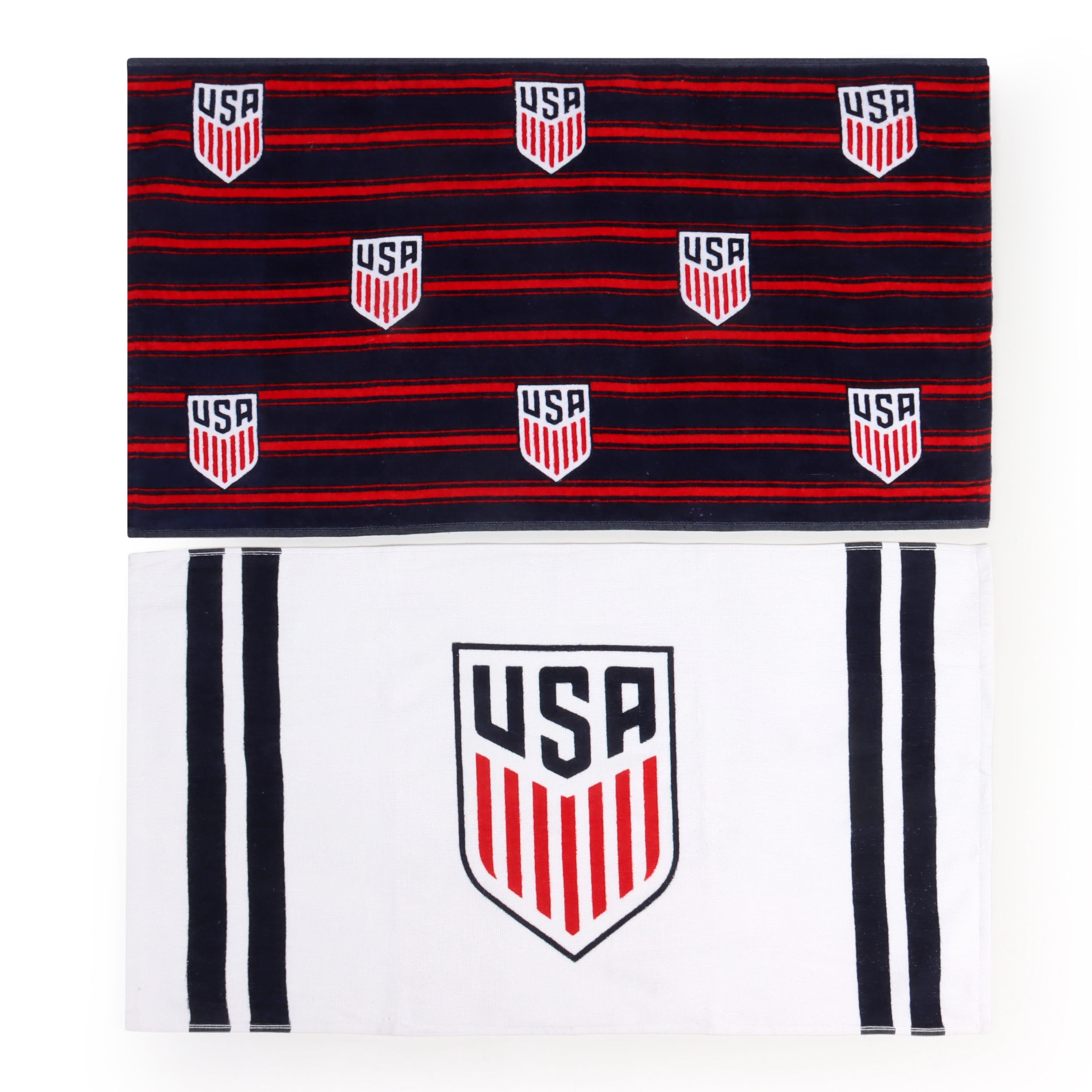 U.S. Rally Towel Paquete de 2 Blanco y Azul, Equipo para Fanáticos de Estadio de la Copa Del Mundo, 16" x 28"