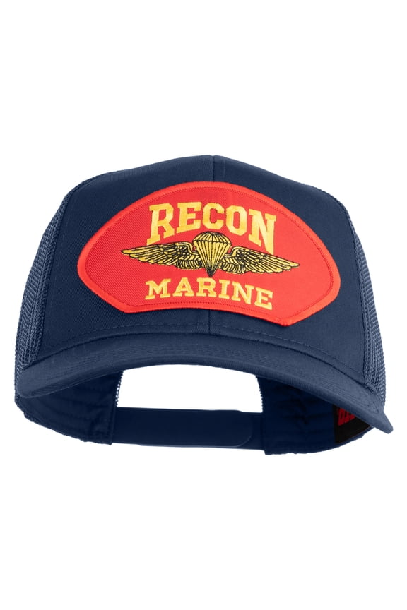 USA Recon Marines Patched Solid Cotton Twill Mesh Prostyle Cap - Navy OSFM