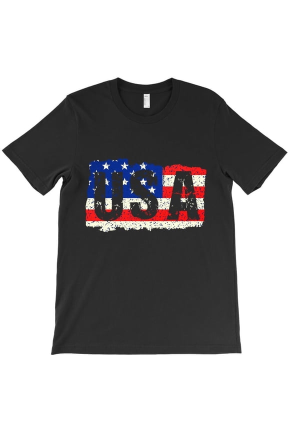 USA Red White And Blue Stressed American Flag Design Themed Funny and H41962 Unisex T-Shirt, Up to 5XL Available