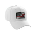 thumbnail image 1 of USA Redesign Flag Thin Red Blue Line Classic Baseball Hat Remembering Fallen Cap, Thin Red Line, White Cap, 1 of 5