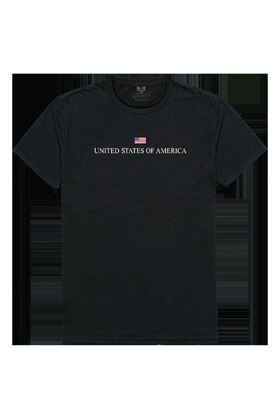 USA Relaxed Graphic Tee Shirt, Black - Medium