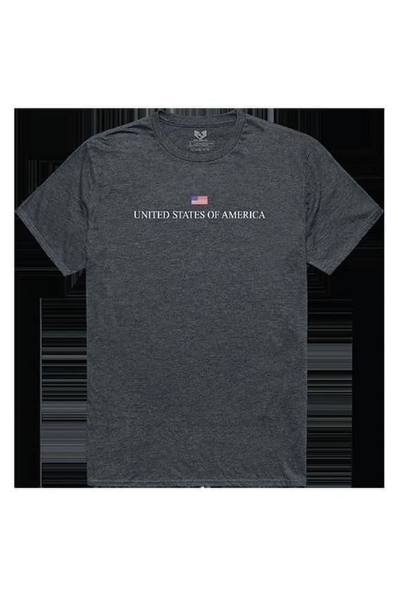 USA Relaxed Graphic Tee Shirt, Heather Charcoal - Large