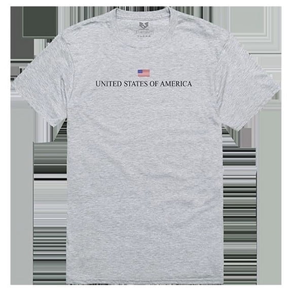 USA Relaxed Graphic Tee Shirt, Heather Gray - Extra Large