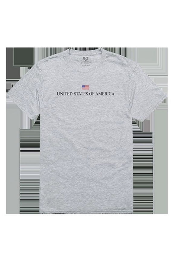 USA Relaxed Graphic Tee Shirt, Heather Gray - Medium