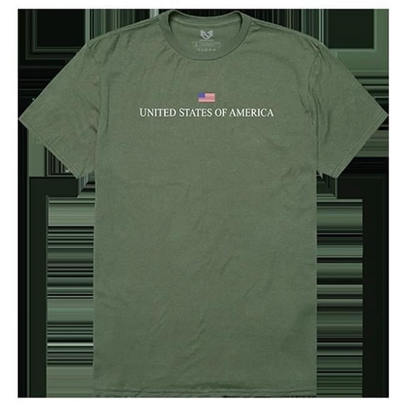 USA Relaxed Graphic Tee Shirt, Olive - Extra Large