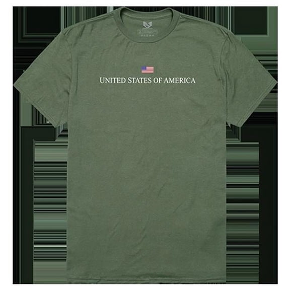 USA Relaxed Graphic Tee Shirt, Olive - Extra Large