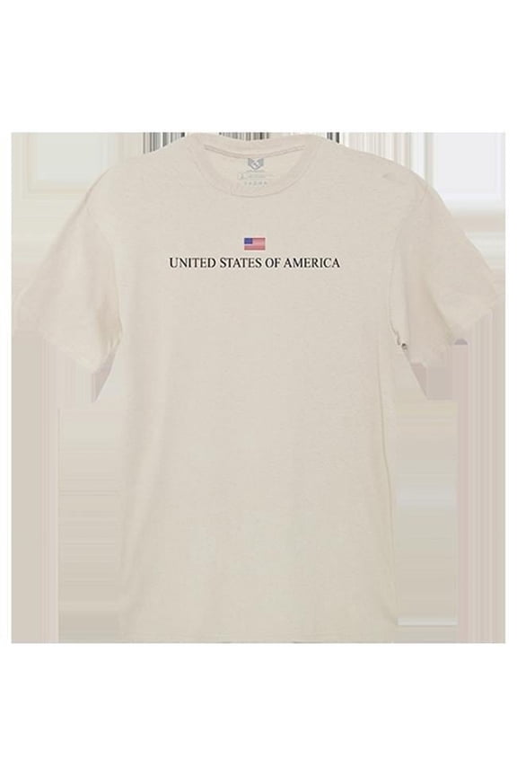 USA Relaxed Graphic Tee Shirt, Sand - Medium