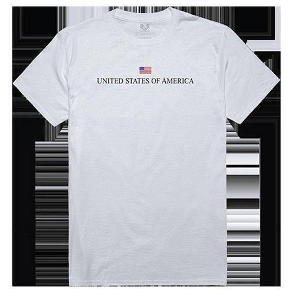 USA Relaxed Graphic Tee Shirt, White - Extra Large