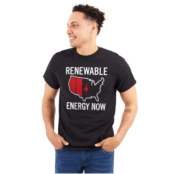 USA Renewable Energy Climate Change Plus Size Crewneck Graphic Tee Shirt Brisco Brands 2X