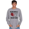 thumbnail image 1 of USA Renewable Energy Climate Change Plus Size Long Sleeve Graphic Tee Shirt Brisco Brands 2X, 1 of 5