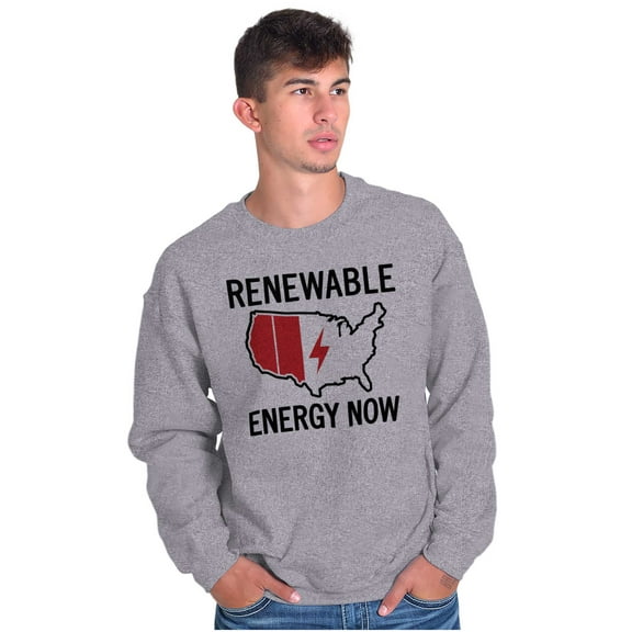 USA Renewable Energy Climate Change Unisex Plus Fleece Graphic Sweatshirt Brisco Brands 2X