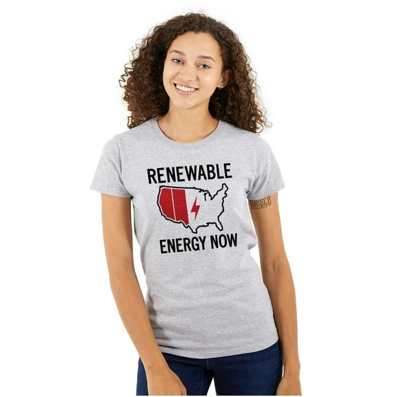 USA Renewable Energy Climate Change Womens Fitted Plus Size Graphic Tee Brisco Brands 2X