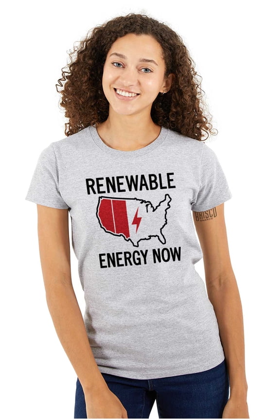 USA Renewable Energy Climate Change Womens Fitted Plus Size Graphic Tee Brisco Brands 2X