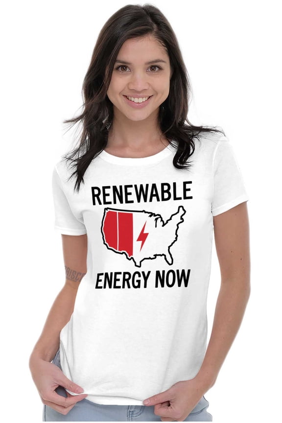 USA Renewable Energy Climate Change Womens Slim Fit Graphic Tee Brisco Brands S